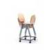 SILLA ROCADA CONFIDENTE ESTRUCTURA METALICA ASIENTO Y RESPALDO MADERA NATURAL 570X410X810 MM