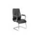 SILLA ROCADA CONFIDENTE BRAZOS FIJOS ESTRUCTURA CROMADA ASIENTO Y RESPALDO TAPIZADO SIMILPIEL NEGRO