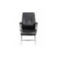 SILLA ROCADA CONFIDENTE BRAZOS FIJOS ESTRUCTURA CROMADA ASIENTO Y RESPALDO TAPIZADO SIMILPIEL NEGRO
