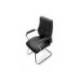 SILLA ROCADA CONFIDENTE BRAZOS FIJOS ESTRUCTURA CROMADA ASIENTO Y RESPALDO TAPIZADO SIMILPIEL NEGRO