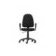 SILLA ROCADA DE OFICINA BRAZOS FIJOS BASE NYLON RESPALDO Y ASIENTO TELA IGNIFUGA NEGRO