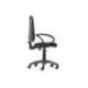 SILLA ROCADA DE OFICINA BRAZOS FIJOS BASE NYLON RESPALDO Y ASIENTO TELA IGNIFUGA NEGRO