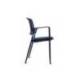 SILLA ROCADA CONFIDENTE BRAZOS FIJOS ESTRUCTURA METALICA ASIENTO TELA IGNIFUGA NEGRO RESPALDO MALLA