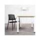 SILLA ROCADA CONFIDENTE BRAZOS FIJOS ESTRUCTURA METALICA ASIENTO TELA IGNIFUGA AZUL RESPALDO MALLA