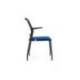 SILLA ROCADA CONFIDENTE BRAZOS FIJOS ESTRUCTURA METALICA ASIENTO TELA IGNIFUGA AZUL RESPALDO MALLA