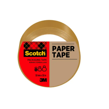 CINTA ADHESIVA SCOTCH PAPEL COLOR MARRON PARA ENVIOS POSTALES 50 MT X 50 MM