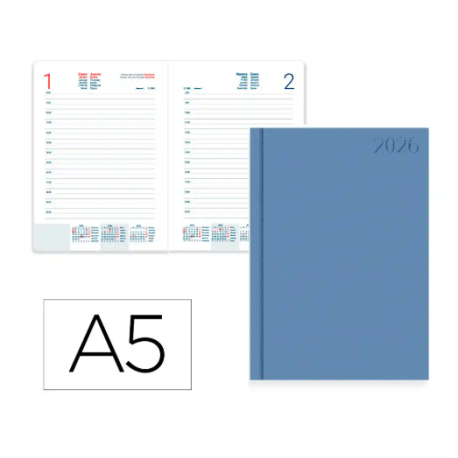 AGENDA ENCUADERNADA LIDERPAPEL CORFU 150X210 MM 2026 DIA PAGINA NEW COLOR PAPEL 60 GR