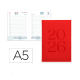 AGENDA ENCUADERNADA LIDERPAPEL CRETA 150X210 MM 2026 DIA PAGINA BURGUNDY PAPEL 70 GR