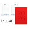 AGENDA ENCUADERNADA LIDERPAPEL CRETA 170X240 MM 2026 DIA PAGINA BURGUNDY PAPEL 70 GR