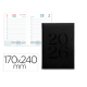 AGENDA ENCUADERNADA LIDERPAPEL CRETA 170X240 MM 2026 DIA PAGINA NEGRO PAPEL 70 GR