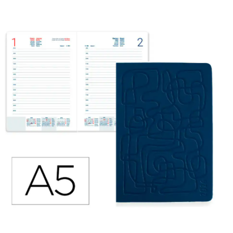 AGENDA ENCUADERNADA LIDERPAPEL ICARIA A5 2026 DIA PAGINA DESIGN 1 PAPEL 70 GR