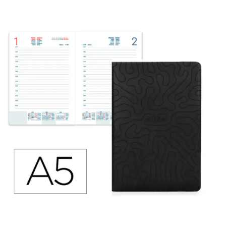 AGENDA ENCUADERNADA LIDERPAPEL LIPSI A5 2026 DIA PAGINA DESIGN 3 PAPEL 70 GR