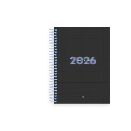 AGENDA ESPIRAL LIDERPAPEL KIMOLOS A6 2026 SEMANA VISTA FOCUS PAPEL 70 GR FSC