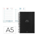 AGENDA ESPIRAL LIDERPAPEL OLBIA A5 2026 DIA PAGINA NEGRO PAPEL 60 GR FSC