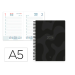 AGENDA ESPIRAL LIDERPAPEL SYROS 150X210 MM 2026 DIA PAGINA NEGRO PAPEL 60 GR FSC