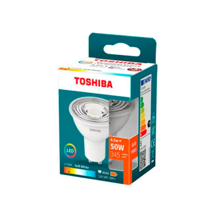 FOCO LED TOSHIBA ESSENTIAL GU10 4.5W LUZ CALIDA 2700K
