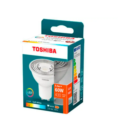 FOCO LED TOSHIBA ESSENTIAL GU10 5.5W LUZ CALIDA 2700K