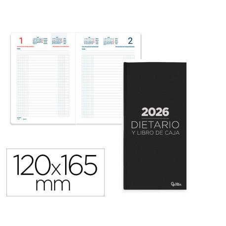 DIETARIO LIDERPAPEL 2026 OCTAVO 120X165 MM DIA PAGINA COLOR NEGRO PAPEL 70 GR