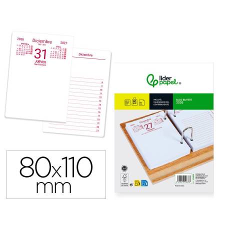 BLOC BUFETE LIDERPAPEL 2026 80X110 MM PAPEL 80 GR