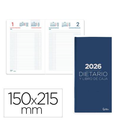DIETARIO LIDERPAPEL 2026 CUARTO 150X215 MM DIA PAGINA COLOR AZUL PAPEL 70 GR
