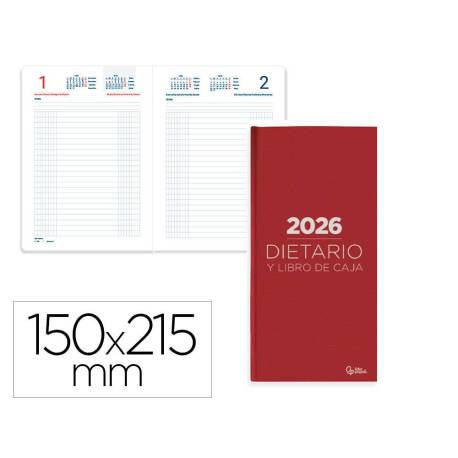 DIETARIO LIDERPAPEL 2026 CUARTO 150X215 MM DIA PAGINA COLOR ROJO PAPEL 70 GR