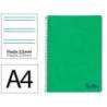 CUADERNO ESPIRAL LIDERPAPEL A4 WONDER TAPA PLASTICO 80H 90GR PAUTA ESTRECHA 2,5MM CON MARGEN COLOR VERDE OSCURO