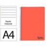 CUADERNO ESPIRAL LIDERPAPEL A4 WONDER TAPA PLASTICO 80H 90GR RAYADO HORIZONTAL CON MARGEN COLOR ROJO