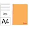 CUADERNO ESPIRAL LIDERPAPEL A4 WONDER TAPA PLASTICO 80H 90GR RAYADO HORIZONTAL CON MARGEN COLOR NARANJA