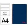 CUADERNO ESPIRAL LIDERPAPEL A4 WONDER TAPA PLASTICO 80H 90GR RAYADO HORIZONTAL CON MARGEN COLOR AZUL MARINO