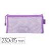 BOLSA ZIPPER BAG LIDERPAPEL POLIESTER TRANSPIRABLE MULTIUSOS TICKET 230X115 MM MORADO PASTEL