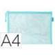 BOLSA ZIPPER BAG LIDERPAPEL POLIESTER TRANSPIRABLE MULTIUSOS DIN A4 AZUL PASTEL