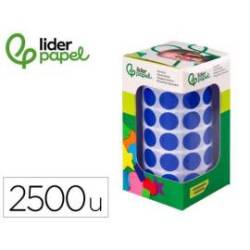 GOMETS LIDERPAPEL AUTOADHESIVO S CIRCULOS 15 MM AZUL ROLLO DE 2500 UNIDADES EN CAJA DE CARTON