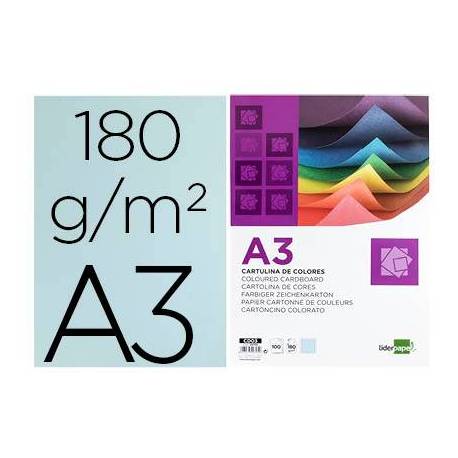 Cartulina Liderpapel color celeste a3 180 g/m2