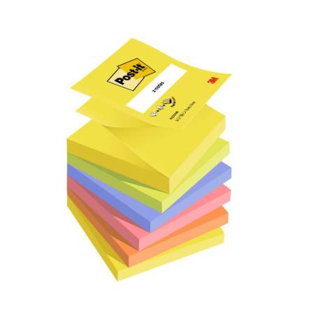 Bloc de notas adhesivas Z-Notes Post-it ®. Colores surtidos