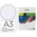 Tapa de Encuadernacion Polipropileno Liderpapel Din A3 transparente Opaco 0,5 mm pack 100 uds