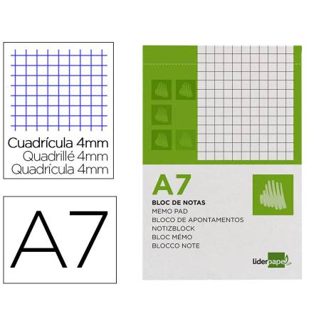 Bloc de notas Din A7 perforado Liderpapel