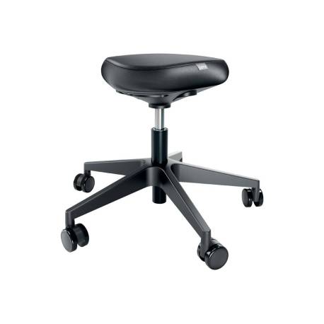TABURETE LEITZ ERGO CON ASIENTO TRIANGULAR 5 RUEDAS GIRATORIAS REGULABLE EN ALTURA HASTA 59 CM NEGRO