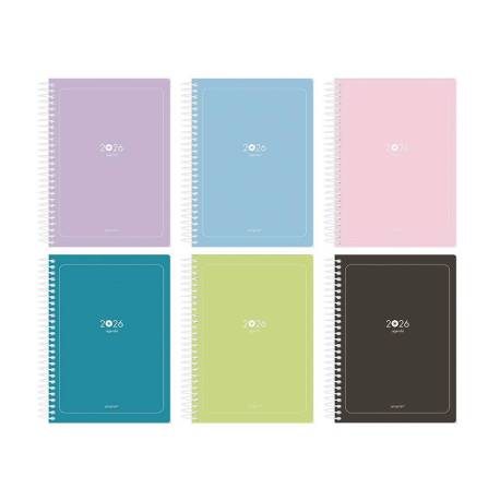 AGENDA ESPIRAL ANTARTIK 2026 ESSENTIALS EXPOSITOR DE 8 UNIDADES SURTIDAS