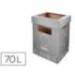 CONTENEDOR PAPELERA RECICLAJE LIDERPAPEL CARTON RECICLADO PARA RESTOS NO RECICLABLES 70 LITROS 450X350X650 MM GRIS