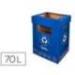 CONTENEDOR PAPELERA RECICLAJE LIDERPAPEL CARTON RECICLADO PARA PAPEL Y CARTON 450X350X650 MM 70 LITROS AZUL