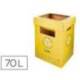 CONTENEDOR PAPELERA RECICLAJE LIDERPAPEL CARTON RECICLADO PARA ENVASES 450X350X650 MM 70 LITROS AMARILLO