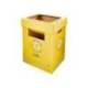 CONTENEDOR PAPELERA RECICLAJE LIDERPAPEL CARTON RECICLADO PARA ENVASES 450X350X650 MM 70 LITROS AMARILLO