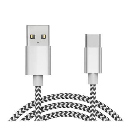 CABLE USB-C A USB-A Q-CONNECT NAILON LONGITUD 1M BLANCO