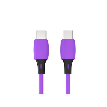 CABLE USB-C A USB-C Q-CONNECT PVC LONGITUD 1M MORADO
