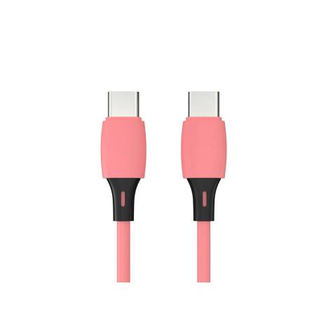 CABLE USB-C A USB-C Q-CONNECT PVC LONGITUD 2M ROSA
