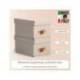 CAJA DE ALMACENAJE LEITZ CARTON PEQUEÑA CON ASA DE PIEL COLOR BEIGE PACK DE 2 UNIDADES