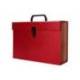 MALETIN LIDERPAPEL CON FUELLE Y ASA CARTON FORRADO 19 DEPARTAMENTOS 255X390X120 MM COLOR ROJO