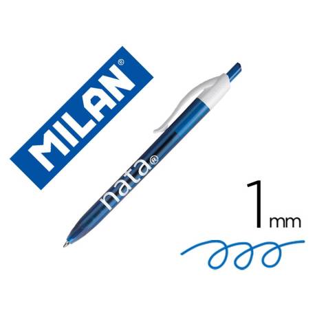 BOLIGRAFO MILAN P1 RETRACTIL 1 MM TINTA AZUL SERIE NATA 624 SINCE 1918