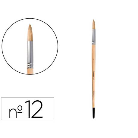 PINCEL PARA PINTURA AL OLEO Y ACRILICA LIDERPAPEL N 12 PUNTA REDONDA DE PELO DE CERDA CERTIFICADO FSC