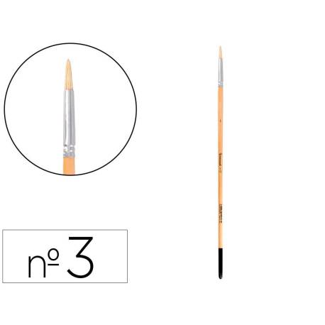 PINCEL PARA PINTURA AL OLEO Y ACRILICA LIDERPAPEL N 3 PUNTA REDONDA DE PELO DE CERDA CERTIFICADO FSC